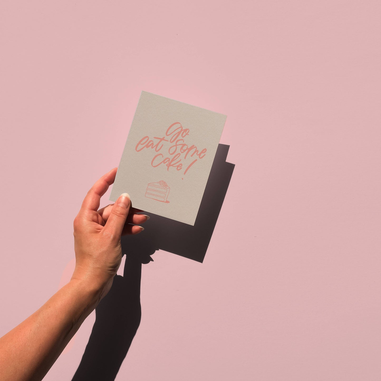 Go eat some cake! - Minimal Letterpressed greeting card