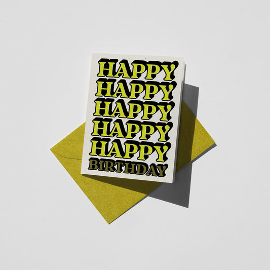 Happy Happy Birthday! - Digitally Printed Greeting Card