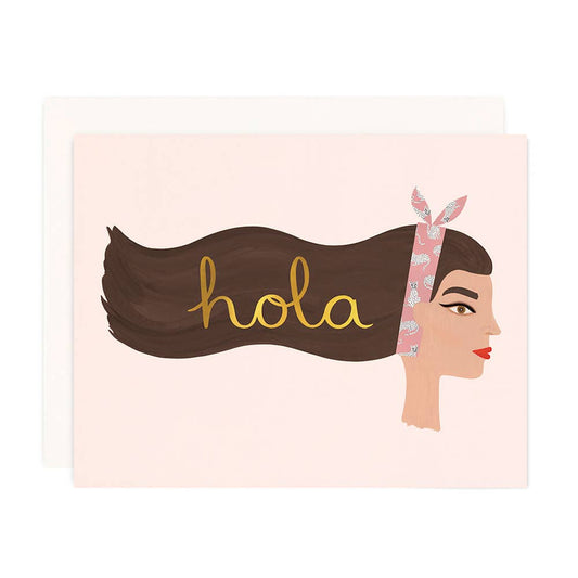 Hola Greeting Card - Gold Foil