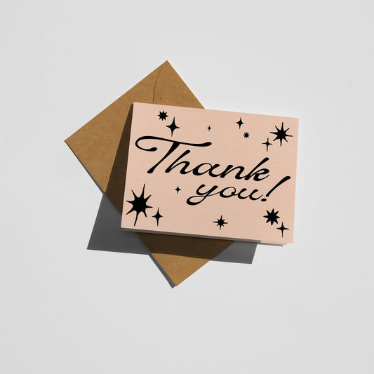 Thank you!  - Minimal Letterpressed greeting card.