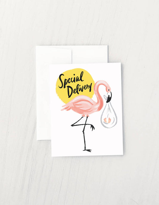 Flamingo Stork Card