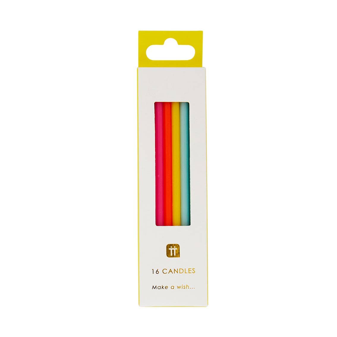 Tall Rainbow Birthday Candles, Pride - 16 Pack