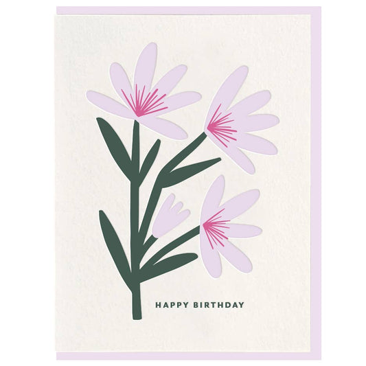 Birthday Flower - Letterpress Birthday Greeting Card